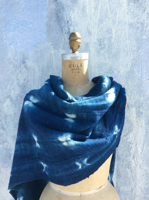 Indigo Blue scarf  , unisex , all seasons