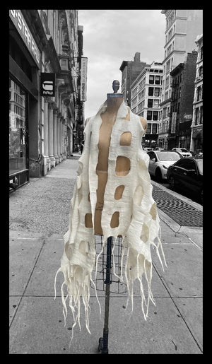 White window pane wrap/scarf