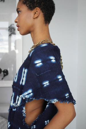 Lavazzon indigo blue Mali wrap Dress