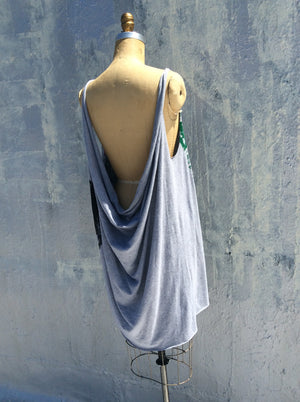 Seasonless Convertible Scarf dress  Lavazzon Newsprint one size