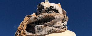 Natural Dye cotton mud cloth fringe scarf