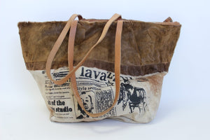 Two Tone cowhide  Dome Bag by Lavazzon