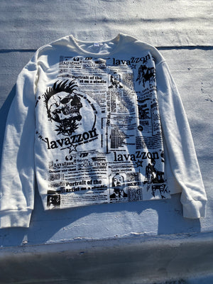 Oversize sweatshirt with lavazzon Newspaper print.fits s, m, L