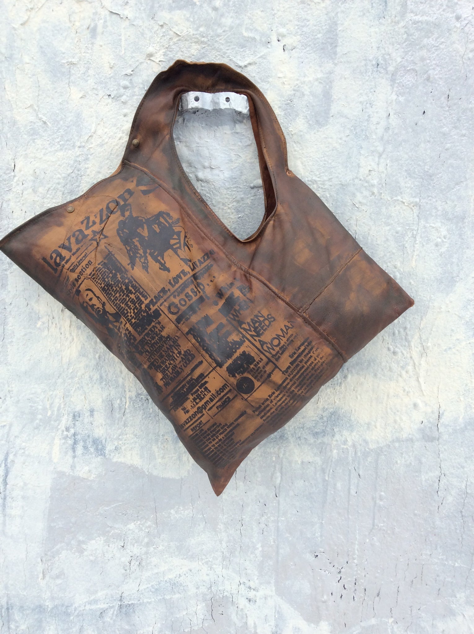 Vegan Leather Asymmetrical Shoulder Bag