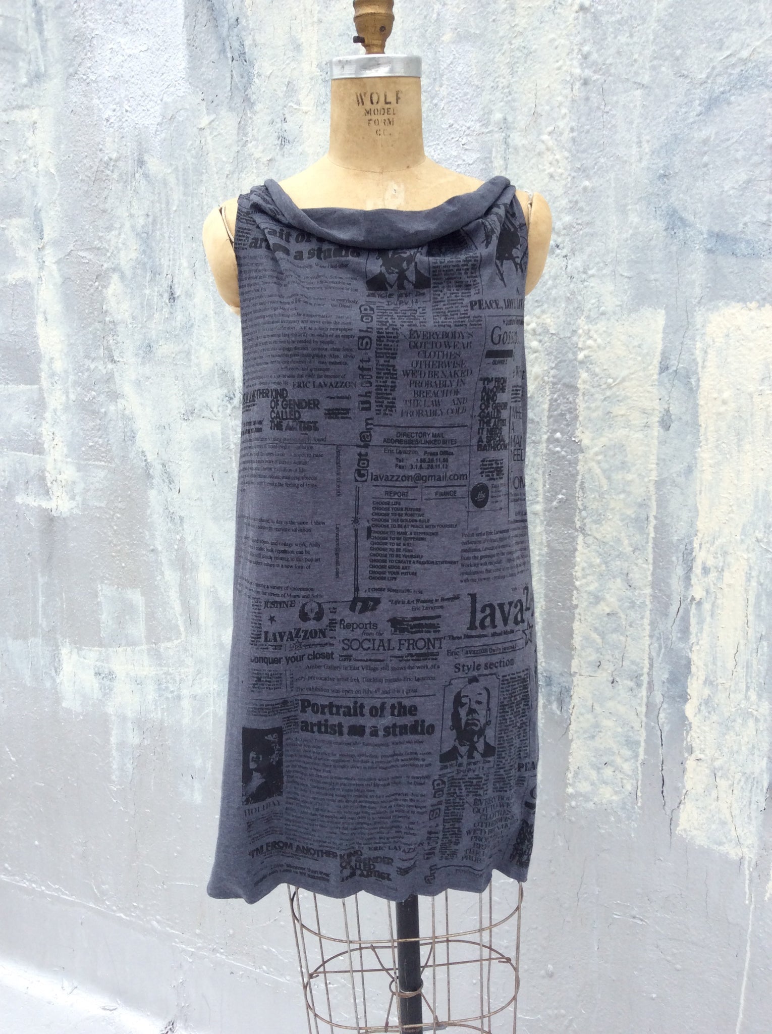 Lavazzon Newsprint scarf Dress