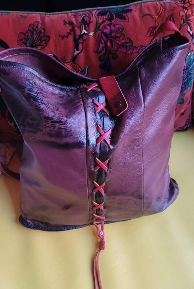 Crossbody /shoulder brown Leather Tote bag